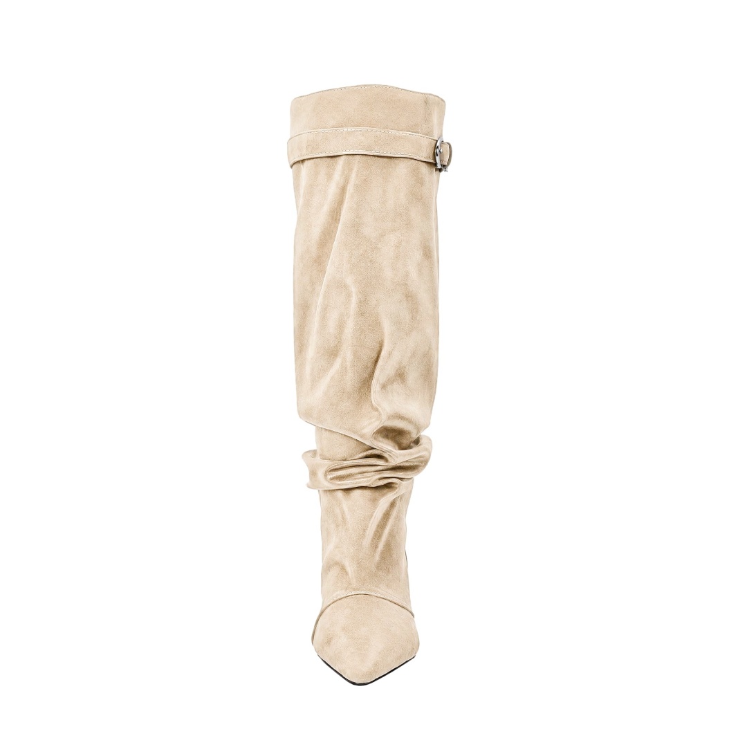 Women Slouch Suede Knee High B - Fashion Street Night 评论和价格
