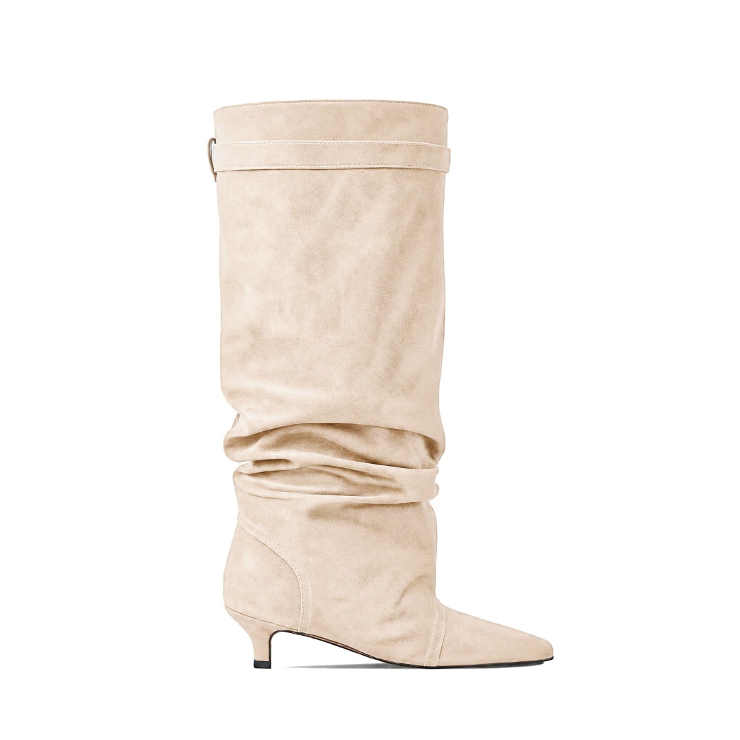 Women Slouch Suede Knee High B - Fashion Street Night 评论和价格
